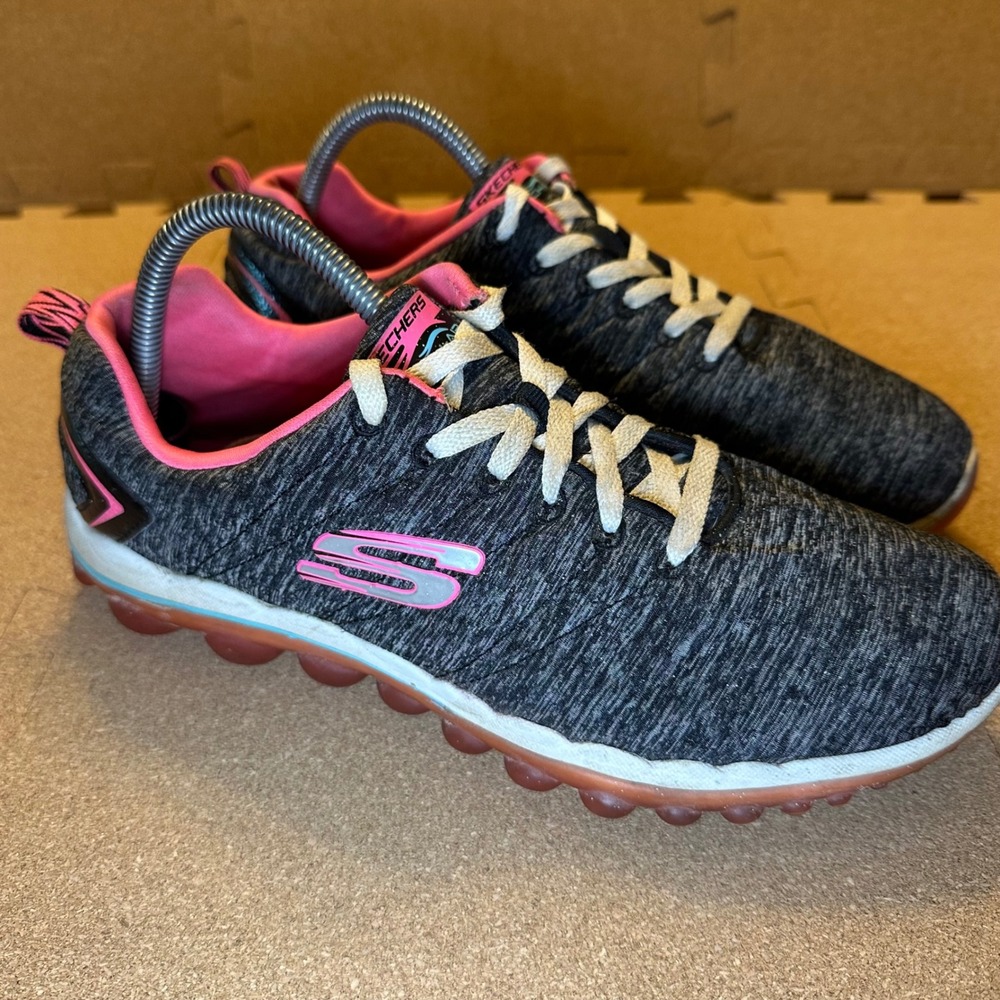 Skechers Skech-Air Sneakers Womens 10 Gray Pink Athletic Running Shoe 12109 BKHP